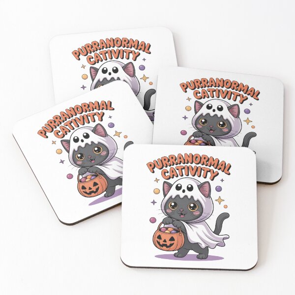 Item preview, Purranormal Cativity - Cute Black Cat Ghost Halloween designed and sold by Bad Unicorn.