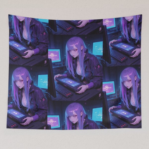 Item preview, Anime bikini waifu cyberpunk gamer designed and sold by Planet Utoppia.