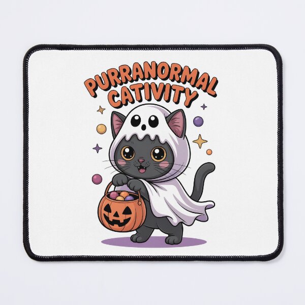 Item preview, Purranormal Cativity - Cute Black Cat Ghost Halloween designed and sold by Bad Unicorn.