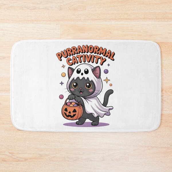 Item preview, Purranormal Cativity - Cute Black Cat Ghost Halloween designed and sold by Bad Unicorn.