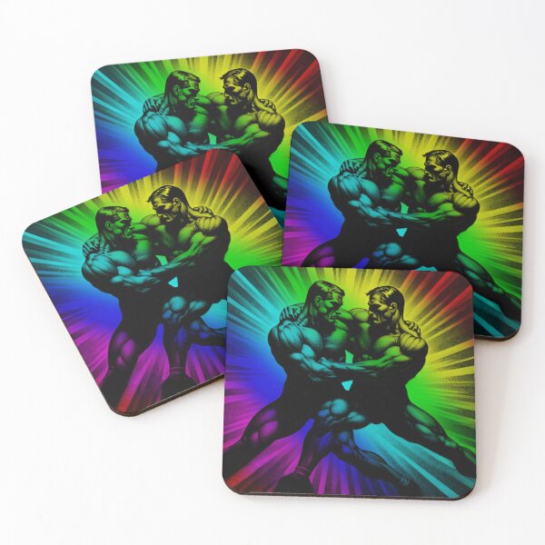 Item preview, Color Flash 1950s Berlin Gay Wrestlers Tom of Finland Tribute Gay Pride Graphic Design designed and sold by ItsAKinkThing.