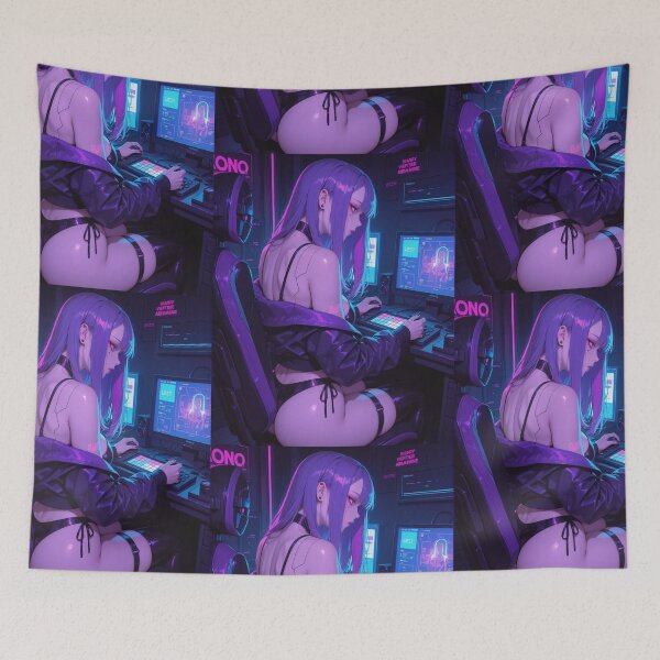 Item preview, Anime bikini waifu cyberpunk gamer designed and sold by Planet Utoppia.