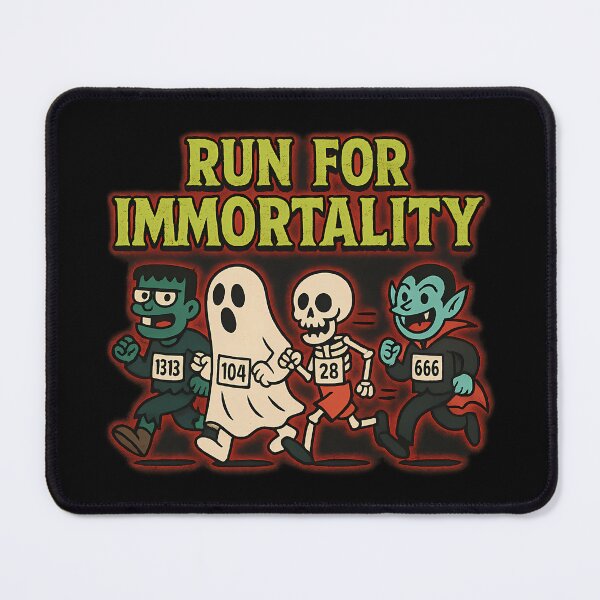 Item preview, Run for Immortality – Retro Halloween Monster Fun Run designed and sold by NatureStyle555.