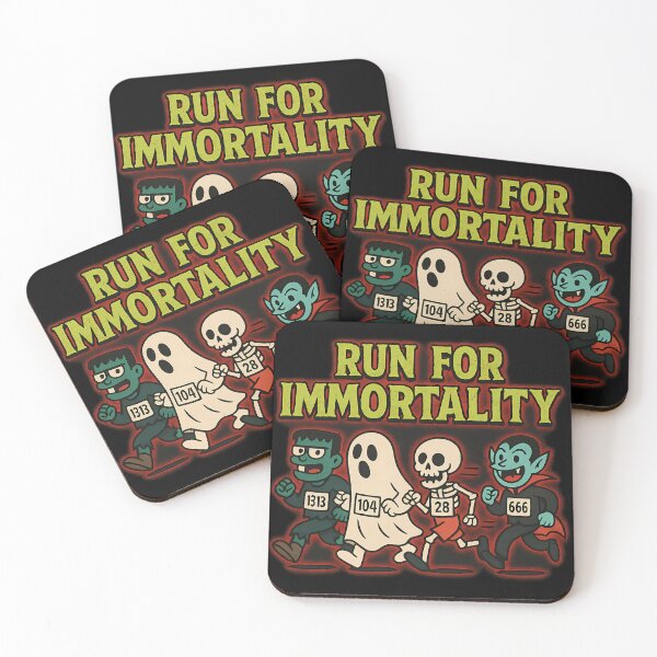 Item preview, Run for Immortality – Retro Halloween Monster Fun Run designed and sold by NatureStyle555.