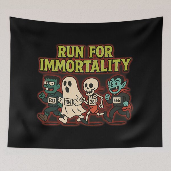 Item preview, Run for Immortality – Retro Halloween Monster Fun Run designed and sold by NatureStyle555.