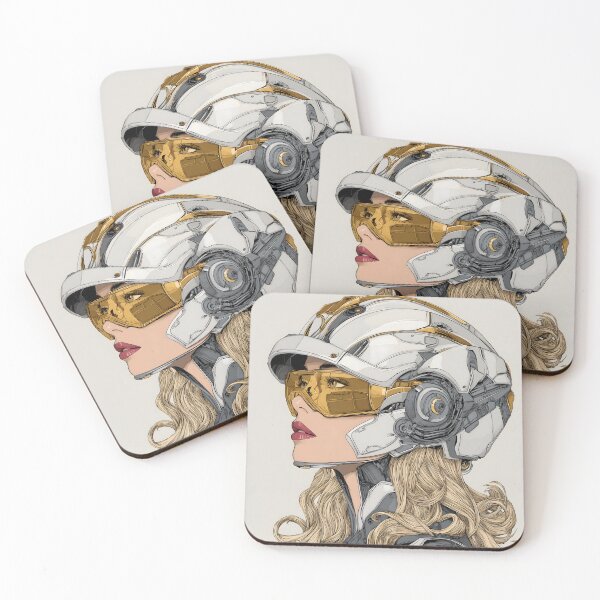 Item preview, Blonde Futuristic Female Cyborg Chrome Poster | Retrofuturism Sci-Fi Wall Art | Digital Space Age Print 7 designed and sold by Velvetcosmonova.