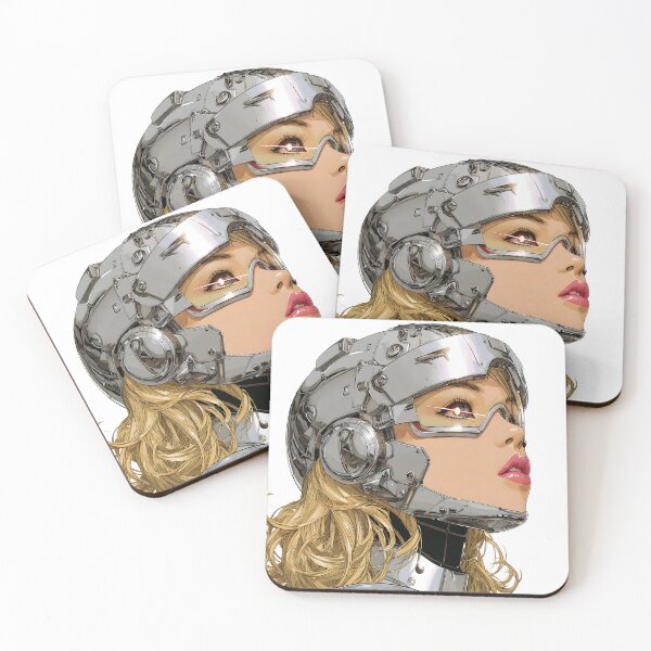 Item preview, Blonde Futuristic Female Cyborg Chrome Poster | Retrofuturism Sci-Fi Wall Art | Digital Space Age Print 6 designed and sold by Velvetcosmonova.
