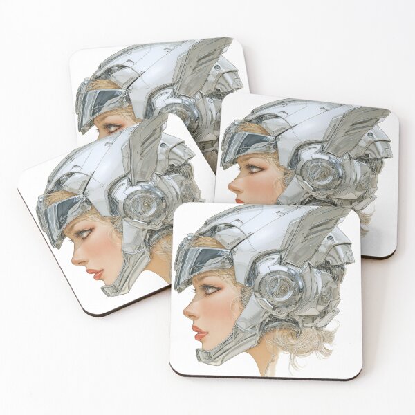 Item preview, Blonde Futuristic Female Cyborg Chrome Poster | Retrofuturism Sci-Fi Wall Art | Digital Space Age Print 5 designed and sold by Velvetcosmonova.