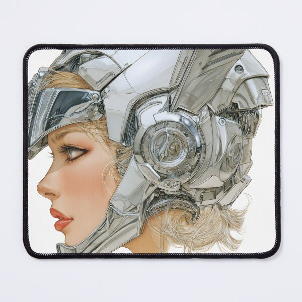Item preview, Blonde Futuristic Female Cyborg Chrome Poster | Retrofuturism Sci-Fi Wall Art | Digital Space Age Print 5 designed and sold by Velvetcosmonova.