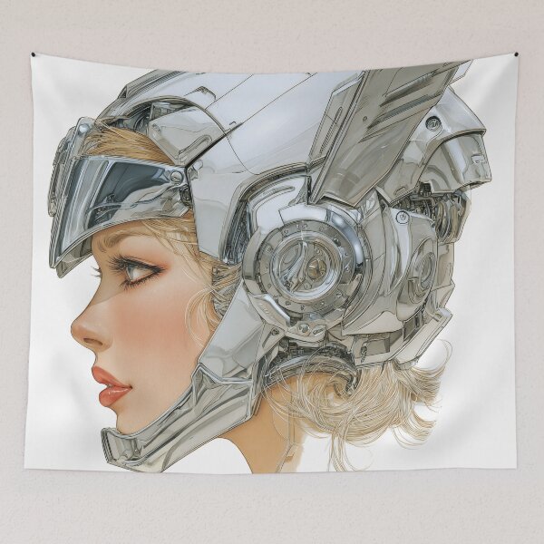 Item preview, Blonde Futuristic Female Cyborg Chrome Poster | Retrofuturism Sci-Fi Wall Art | Digital Space Age Print 5 designed and sold by Velvetcosmonova.