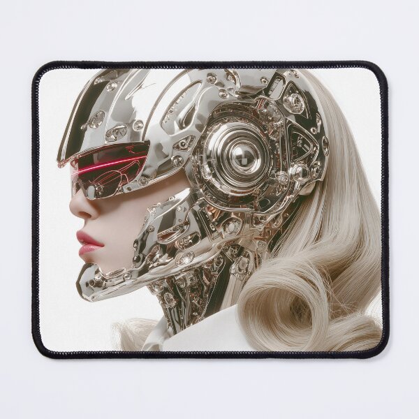 Item preview, Blonde Futuristic Female Cyborg Chrome Poster | Retrofuturism Sci-Fi Wall Art | Digital Space Age Print 4 designed and sold by Velvetcosmonova.