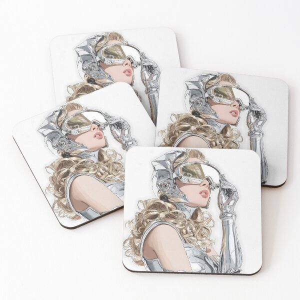 Item preview, Blonde Futuristic Female Cyborg Chrome Poster | Retrofuturism Sci-Fi Wall Art | Digital Space Age Print 3 designed and sold by Velvetcosmonova.