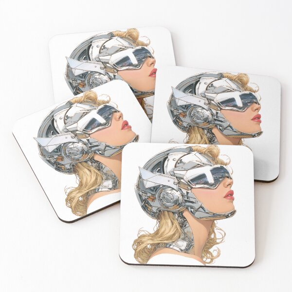 Item preview, Blonde Futuristic Female Cyborg Chrome Poster | Retrofuturism Sci-Fi Wall Art | Digital Space Age Print 2 designed and sold by Velvetcosmonova.