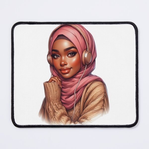 Item preview, Stylish Hijabi Girl with Headphones | Modern Muslim Woman Art designed and sold by Lulunza.