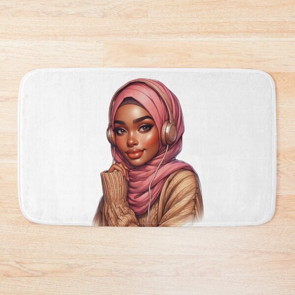 Item preview, Stylish Hijabi Girl with Headphones | Modern Muslim Woman Art designed and sold by Lulunza.