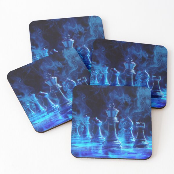 Item preview, Blue Chess Pieces with Smoke Effect designed and sold by davidonstudio.