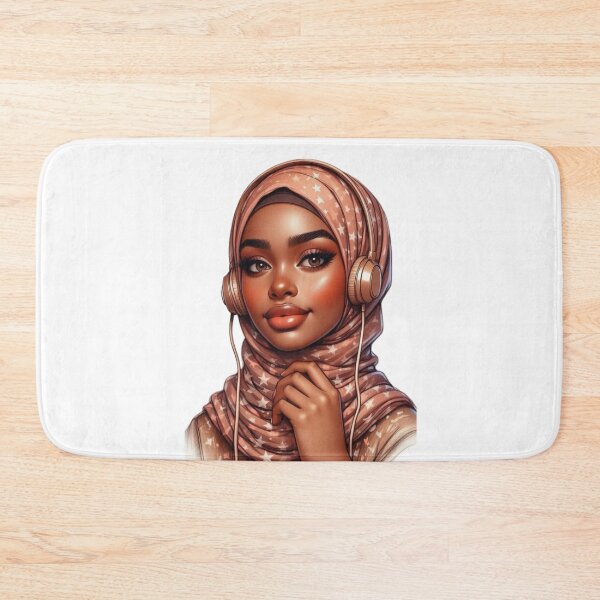 Item preview, Trendy Hijab Girl Listening to Music | Fashionable Digital Art designed and sold by Lulunza.