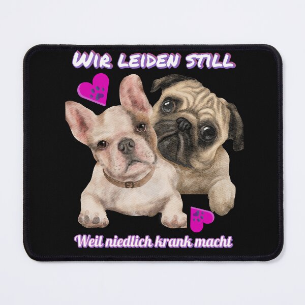 Item preview, "We suffer in silence – because cute makes us sick" | Statement shirt against cruel breeding | Pug & Frenchie motif designed and sold by MitMopsundHerz Rosinchens_Welt.