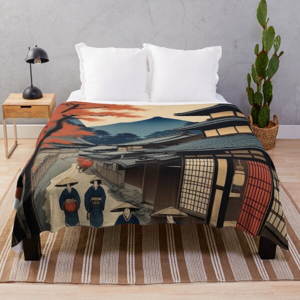 Item preview, Ukiyo-e Harvest Scene – Traditional Japanese Autumn Countryside Art designed and sold by Vandy Fullam.