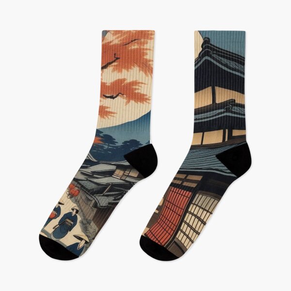 Item preview, Ukiyo-e Harvest Scene – Traditional Japanese Autumn Countryside Art designed and sold by Vandy Fullam.