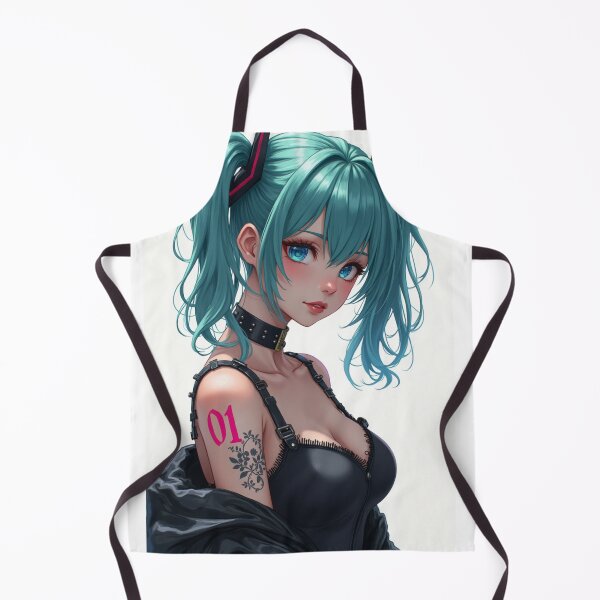 Item preview, Anime Girl with Teal Hair and Tattoo designed and sold by PatiMood.