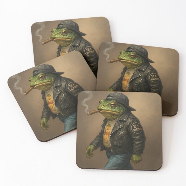 Item preview, Cool Frog Smoking Cigar | Semi-Realistic Streetwear Art | VLF designed and sold by VitalLifeForce.