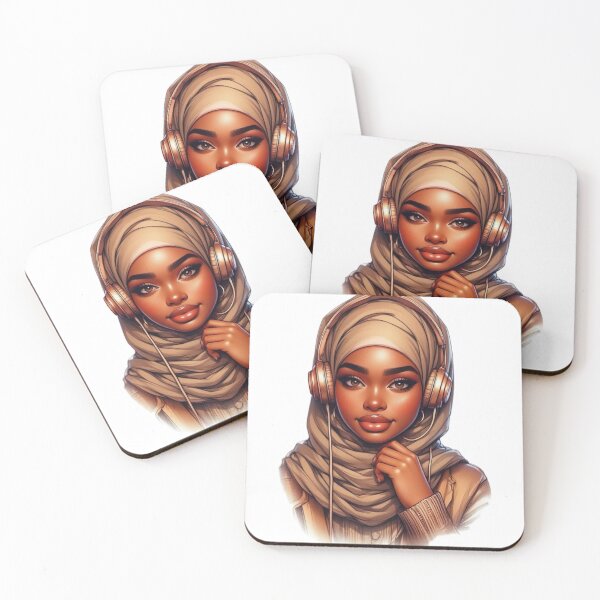 Item preview, Cute Hijabi Girl with Headphones | Modest Fashion Illustration designed and sold by Lulunza.