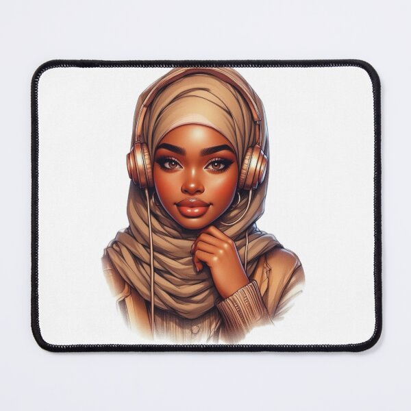 Item preview, Cute Hijabi Girl with Headphones | Modest Fashion Illustration designed and sold by Lulunza.
