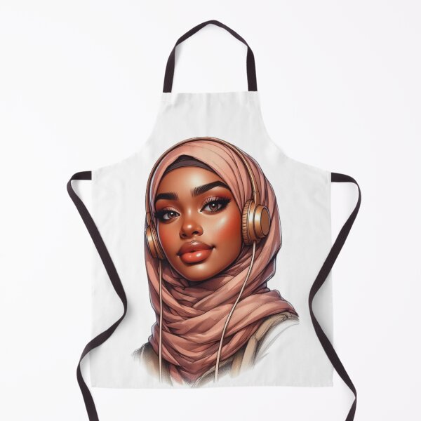 Item preview, Beautiful Muslim Girl in Hijab | Headphones Cartoon Artwork designed and sold by Lulunza.