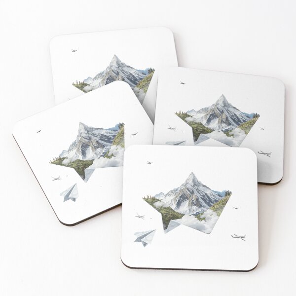 Item preview, Mountain Range Paper Plane Adventure Art - Wanderlust Vector Design Gift designed and sold by BestZoneStore.