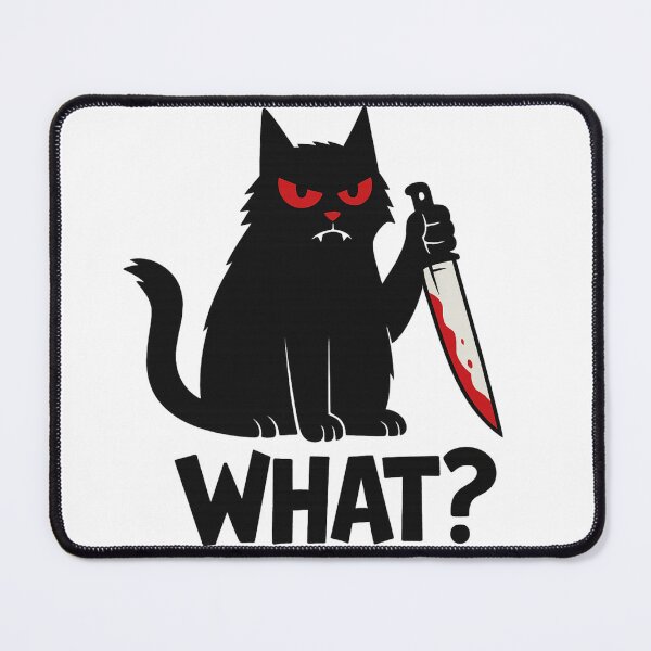 Item preview, Evil Cat With Knife –what cat Funny Dark Humor T-Shirt designed and sold by Trendora Studio.