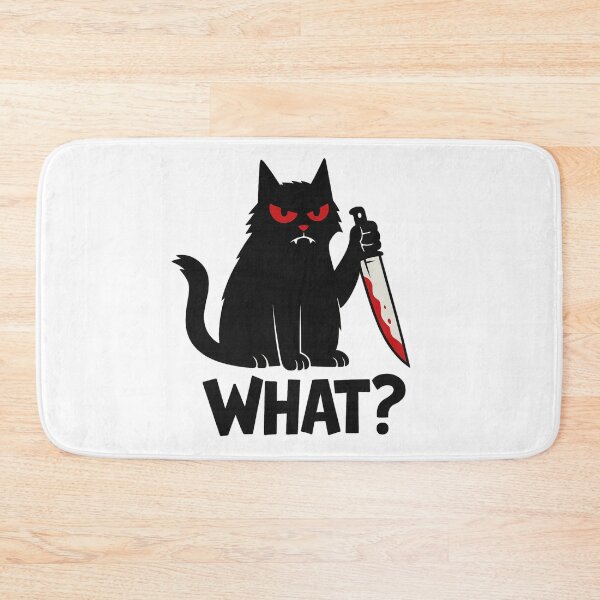 Item preview, Evil Cat With Knife –what cat  Funny Dark Humor T-Shirt designed and sold by Trendora Studio.