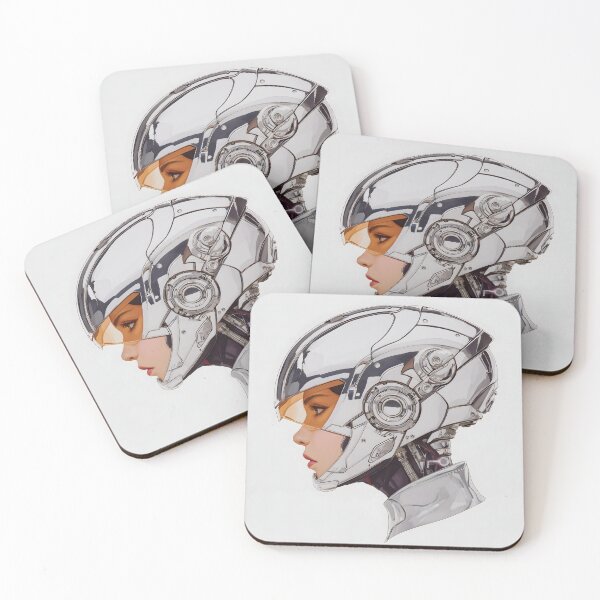 Item preview, Chrome Cyborg Futuristic Poster | Winged Helmet Space Age | Digital Sci-Fi Art 4 designed and sold by Velvetcosmonova.
