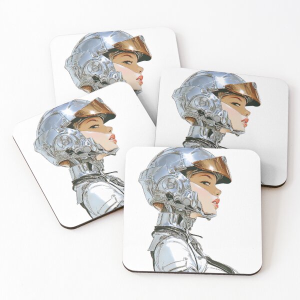 Item preview, Chrome Cyborg Futuristic Poster | Winged Helmet Space Age | Digital Sci-Fi Art 3 designed and sold by Velvetcosmonova.