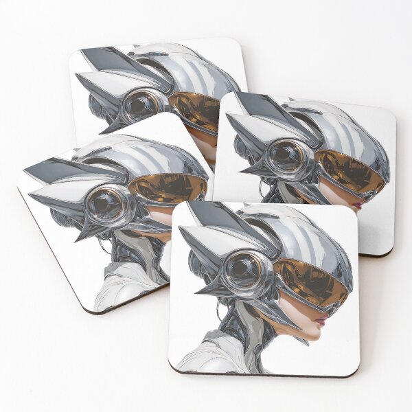Item preview, Chrome Cyborg Futuristic Poster | Winged Helmet Space Age | Digital Sci-Fi Art 1 designed and sold by Velvetcosmonova.