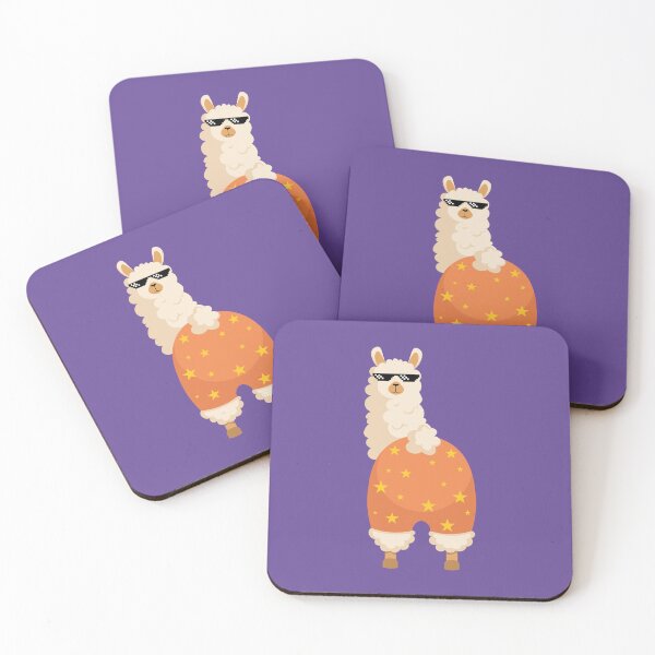 Item preview, Retro llama in pixel glasses wear party pants designed and sold by Art-of-Rory.