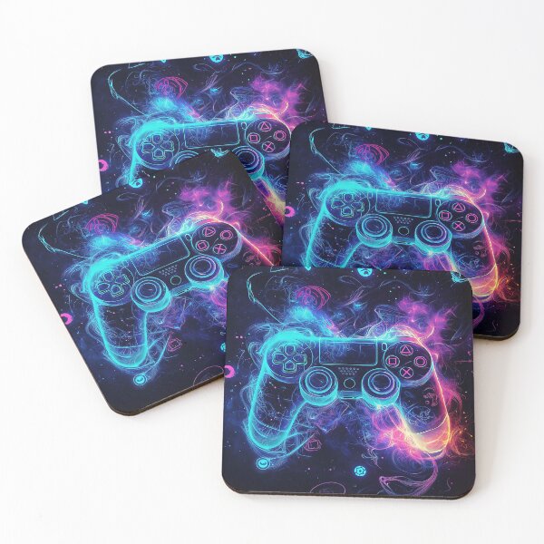 Item preview, Neon Gaming Controller Abstract Art designed and sold by davidonstudio.