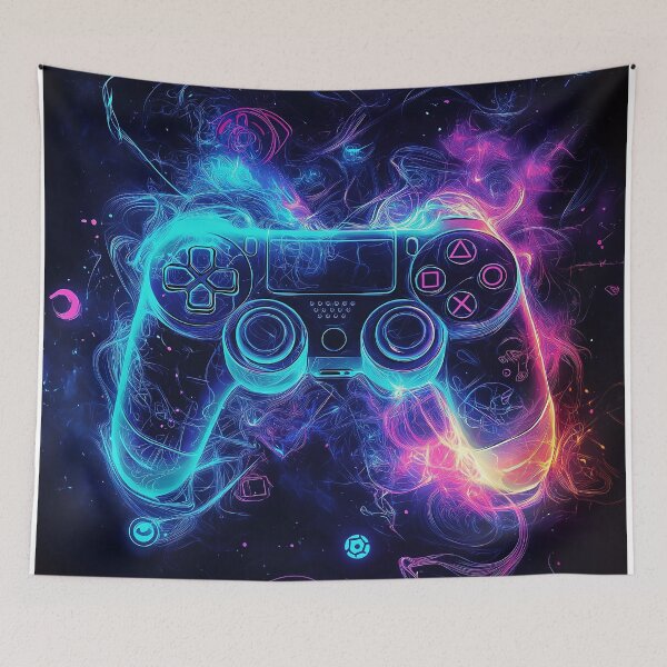 Artikelvorschau, Neon Gaming Controller Abstrakte Kunst entworfen und verkauft von davidonstudio.