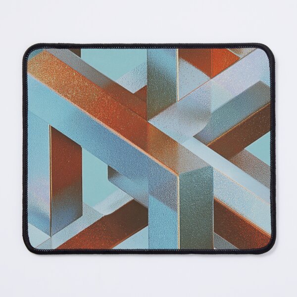 Item preview, Metallic Geometric Lattice in Blue and Rust designed and sold by HausKatz.
