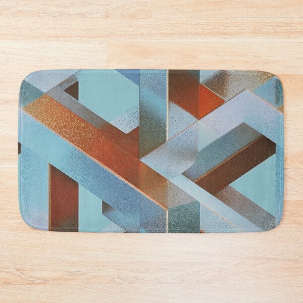 Item preview, Metallic Geometric Lattice in Blue and Rust designed and sold by HausKatz.