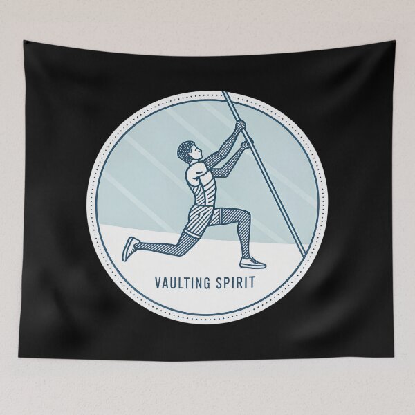 Item preview, Minimalist Pole Vault – Elegant Line Art with ‘Vaulting Spirit’ Quote designed and sold by VividOrganica.