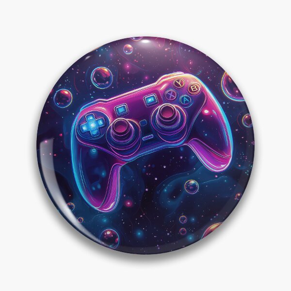 Item preview, Neon Game Controller in Space Bubbles designed and sold by davidonstudio.