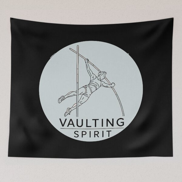 Item preview, Funny Pole Vault – Cartoon Athlete with ‘I Set The Bar’ Quote designed and sold by VividOrganica.