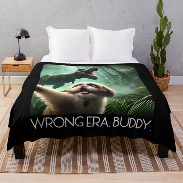 Item preview, Crazy Shih Tzu Selfie T-Rex Dinosaur Wrong Era Buddy Dog Lover designed and sold by Kimberley King Art  King Art.