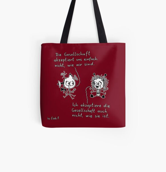 Inakzeptanz islieb Cartoon Allover-Print Tote Bag