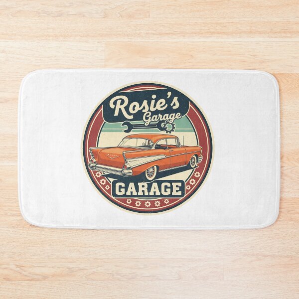 Item preview, Rosie's Garage - Classic Garage - Vintage Car Art designed and sold by RedDelaney.