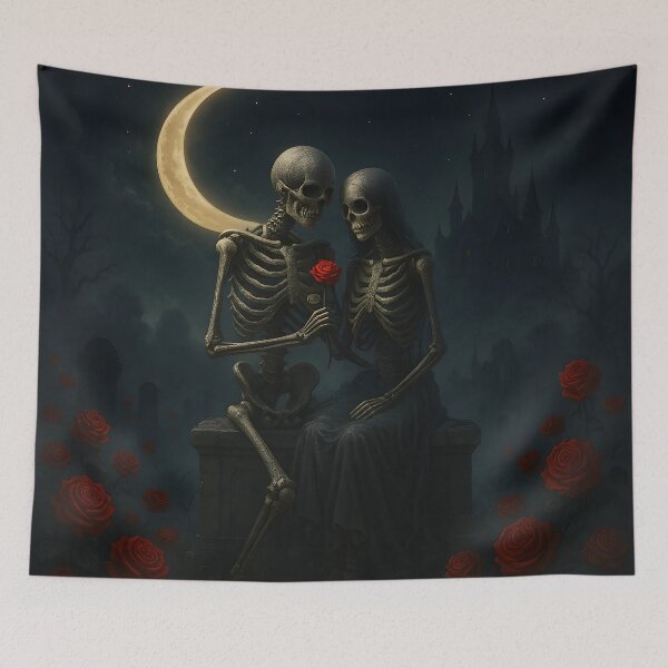 Item preview, Skeleton Couple Gothic Rose Romance designed and sold by Nguyenvanhai.