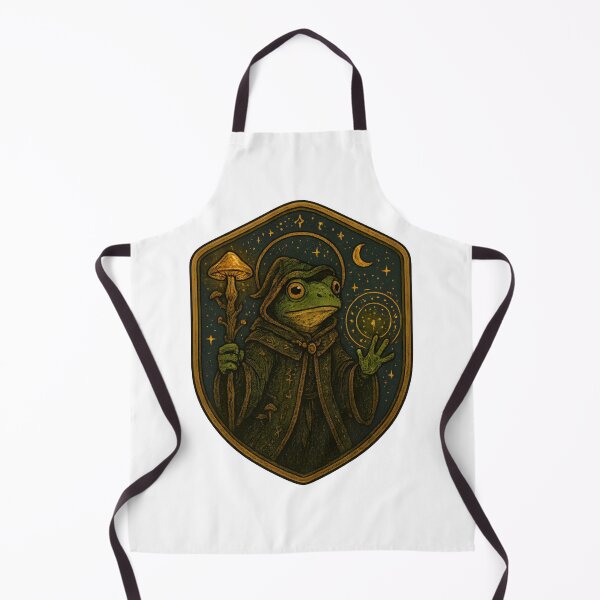 Item preview, Frog Wizard Badge Sticker – Magical Fantasy Frog with Mushroom Staff and Runes designed and sold by Papurica.
