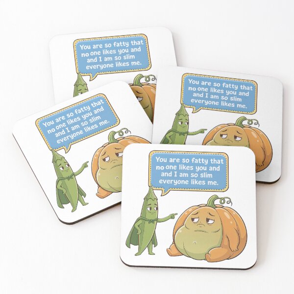 Item preview, Body Shaming Awareness – Sad Pumpkin vs Proud Okra Cartoon designed and sold by DroolWorthyUS.