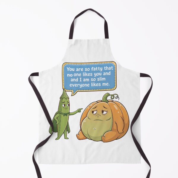 Item preview, Body Shaming Awareness – Sad Pumpkin vs Proud Okra Cartoon designed and sold by DroolWorthyUS.